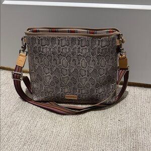 Consuela Snake Pattern Bag with Multicolor Strap